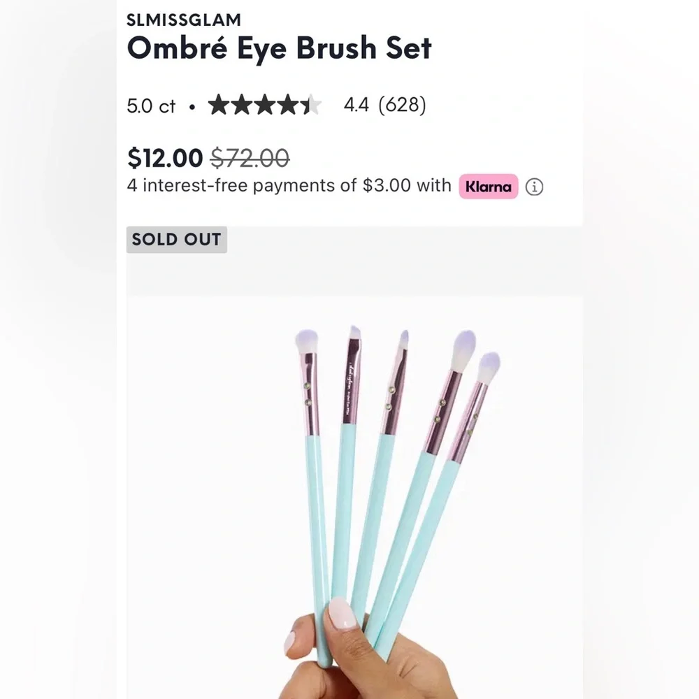 *NWT* SLMISSGLAM Stay Sparkly Makeup Brush Set